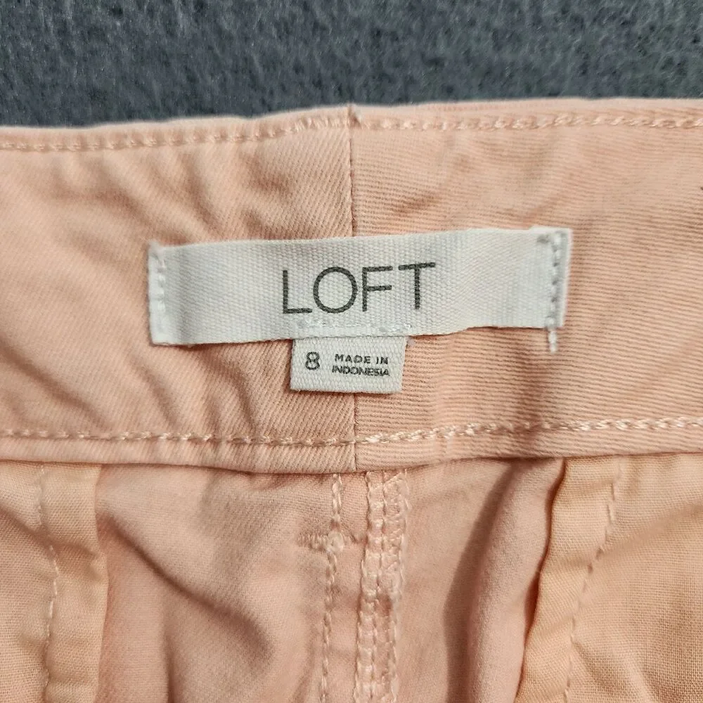 LOFT Chino Pants Women 8 Blush Pink Mid Rise The Slim